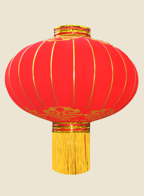 鐵口絨布紅紗宮燈